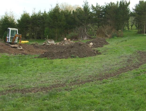 View of the area where the pond was to be dug out in July 2008.
